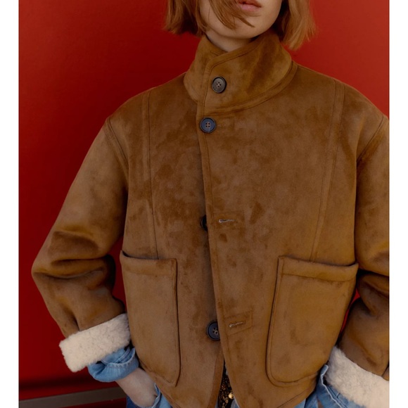 Zara Jackets & Blazers - Zara Tan Shearling Jacket
